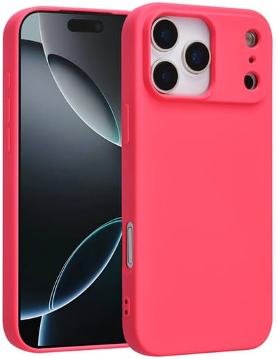 Shockproof Backcover - Liquid Silicone Soft Hoesje - Geschikt voor: iPhone 17 Pro Max - Felroze