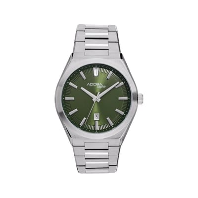 Adora Saphir Herenhorloge 42mm – Groene Wijzerplaat – Volledig Roestvrijstaal – Saffierglas – Seiko Uurwerk – Waterdicht 5ATM – Met Datumvenster