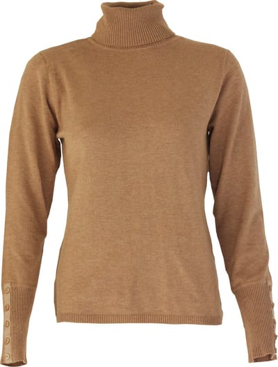 MOOI! Company - Dames coltrui Renate - Aansluitend Model - Viscose Fijn gebreid - Kleur Camel - XS