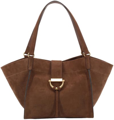 abro Leren schoudertas shopper Leather Suede Shopper Temi Wood bruine