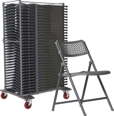 30 x grijze klapstoel Aran - in transportkar - bulkprijs - actiepakket