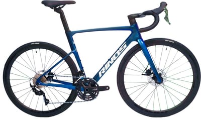 Rinos Odin3 Carbon Road - RaceFiets - met UCI Frameset- met SHIMANO 105 ST-R7000 - 22 versnellingen en schijfremmen - lichte fiets voor dames en heren - 700 x 40C - Kameleon Blauw-Paars XS-50