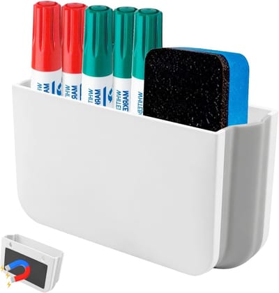 Vouwbare multifunctionele penhouder met magnetische functie, geschikt voor klaslokalen, kantoren en koelkasten.