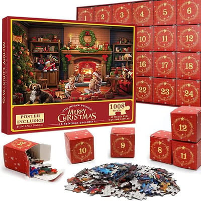Kerstpuzzel Advent - Familie Puzzel - Feestdagen Aftellen - 1008 Stukjes - 50 x 70 cm - A