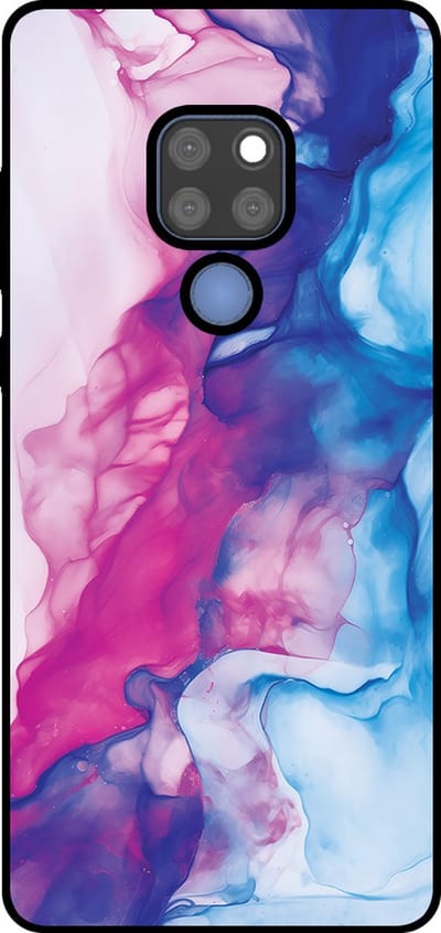 Smartphonica Telefoonhoesje Geschikt voor Huawei Mate 20 met Roze Blauw Marmer Opdruk - TPU Backcover Case Rose Blue Marble Design geschikt voor Huawei Mate 20