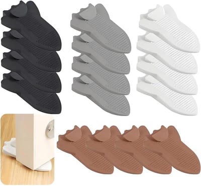 Deurwig Set - Deurstopper Wiggen - Vloeren Beschermen - Dubbelzijdige Grip - 9x5.5x1.7 cm - Meerdere Kleuren