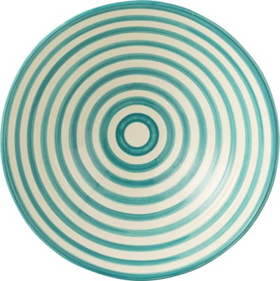 J-Line kom Lebrillo Granada Stripes - keramiek - wit/aqua
