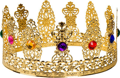 Boland - Metalen kroon Royal queen - Één maat - Volwassenen - Vrouwen - Prinsen en Prinsessen- Middeleeuwen - Koningsdag - Holland - Supporter
