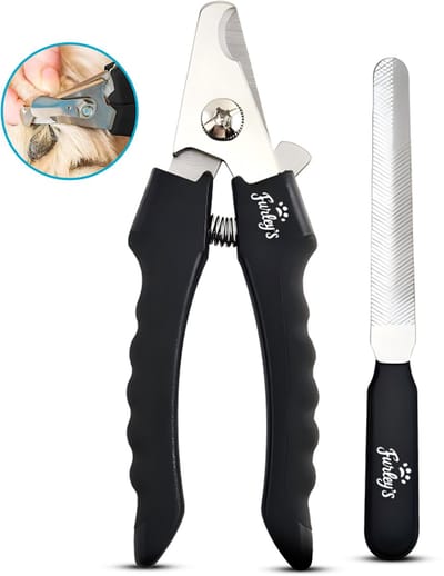 Furley’s Professionele Nagelknipper & Nagelvijl voor Honden, Katten & Huisdieren – RVS – Veiligheidsslot – Antislip – Voor Klein & Middelgroot – Veilig & Comfortabel