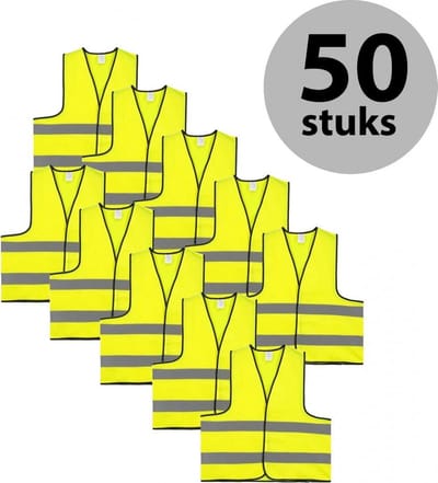 Veiligheidshesje - Veiligheidsvest - Kind - Geel - 50 stuks