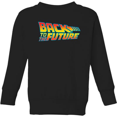 Back To The Future Classic Logo Kids' Sweatshirt - Black - 98/104 (3-4 jaar)