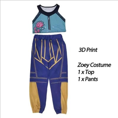 Filles Zoey Cosplay Groupe de Filles Rumi Costume Enfant Tenue Mira Vêtements Préférés de Performance Scénique Halloween Déguisement de Film d'Animation 130 blue