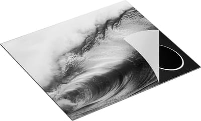Chefcare Inductie Beschermer Grote Golfen op de Heldere Zee - Zwart Wit - 60x50 cm - Afdekplaat Inductie - Kookplaat Beschermer - Inductie Mat
