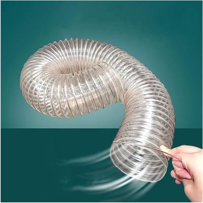 Flexibele PU Buizen - Afzuigslang Kanaal - Stofafzuiging Houtbewerking - Ingebouwde Staaldraad - Diameter 32mm - Transparant