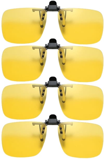 Dailygoods- Nachtrijbrillen Set van 4 - Gepolariseerde Bescherming - Inklapbare Zonnebril - Verbeterd Zicht - Vermindert Verblinding - Duurzaam PC-Materiaal - Autobestuurdersbril