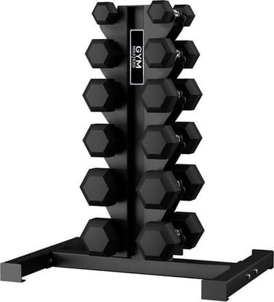 Gym Masters Dumbbell Rek voor 12 Dumbbells – Premium - Hexagon Dumbbells Opslag – Gewichtenrek – Zwart
