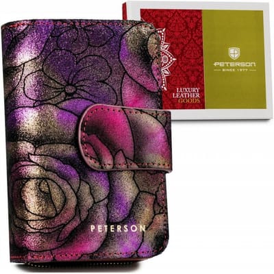 Peterson Dames Collectie - Portemonnee - Natuurlijke Leren Materiaal - Bloemenpatroon - RFID Bescherming