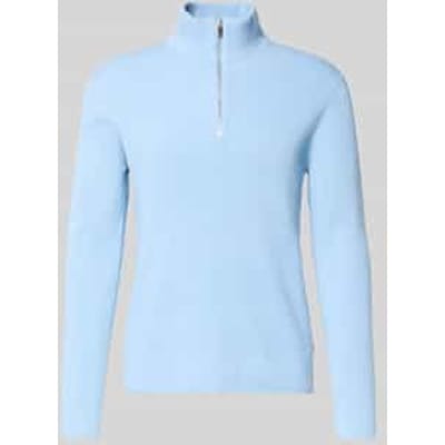 Gebreide pullover met opstaande kraag en ritssluiting