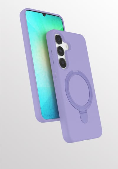 Hoesje Geschikt voor Samsung A56 hoesje zacht siliconen Lila - Liquid Backcover ring hoesje Geschikt voor Magsafe