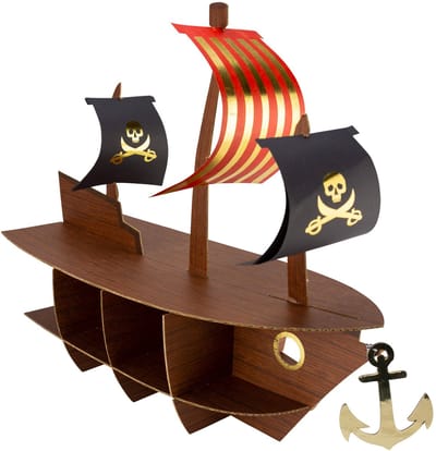 ARTYFETES - Presentatiestandaard Piratenschip met vergulding 46,5 x 40 x 20 cm voor gebak
