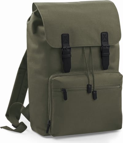 Bagbase Vintage rugzak/rugtas - olijf groen - 30 x 17 x 49 cm - Schooltas - Laptoptas/boekentas