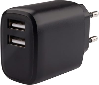 Musthavz - 2 x USB-A oplader 17W - zwart