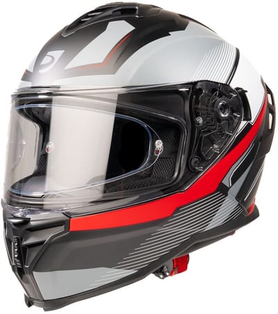MOTOBLOUZ HYPERION LUX Integraalhelm - ECE 22.06 gekeurde Helm Scooter, Motor & Brommer - Heren & Dames - Zwart/Wit/Rood - S