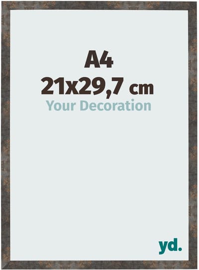 Your Decoration - Fotolijst A4 21x 29,7 cm - MDF - Geoxideerd Metaal - Bologna