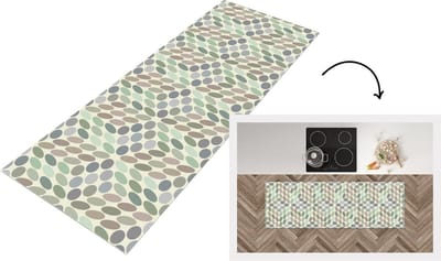 Keukenloper - Loper keuken - Vintage - Stippen - 3D - Patroon - 150x50 cm - Keukenloper vinyl