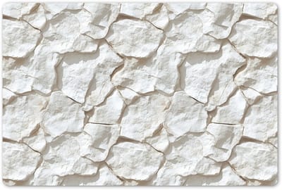 Placemats 45x30 cm - Placemat kunststof - 1 stuk - Structuur - Rots - Wit - Borden onderleggers - Decoratie voor op tafel - Keuken tafeldecoratie accessoires - Vinyl onderlegger - Tafelversiering