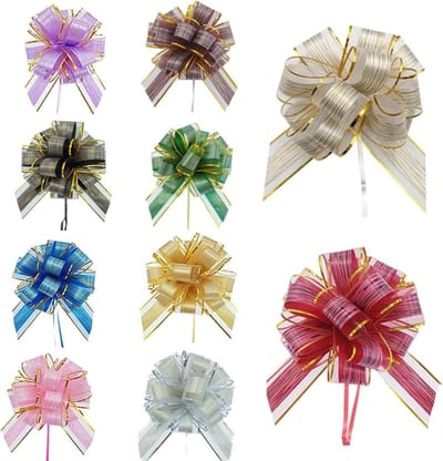 SnelShoppen - Large Pull Bows - 10 Stuks Organza Cadeau Bogen - 15 cm Brede Decoratieve Strikken voor Bruiloft, Feest, Kerst en Cadeauverpakking