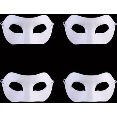 4 Stuks/set Halloween DIY Maskers Wit Handbeschilderd Pulp Maskers Kinderen Beschilderde Gezichtsmaskers Witte Embryo Gekleurde Decoratieve Maskers 4pcs