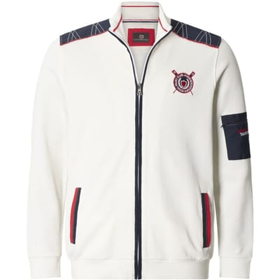 Jan Vanderstorm herren Sweatvest - 60/62 - wit - Plus Size