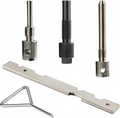 Verstelgereedschap Nokkenas - Timing Tool Set - Motor Onderhoud - Brede Motor Compatibiliteit - 5 Delig - Zilver