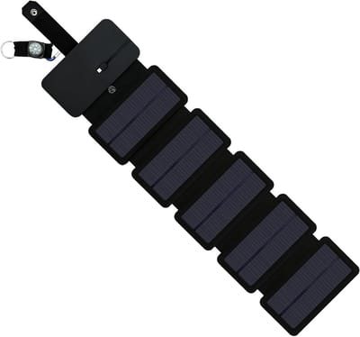 Opvouwbare Zonne Charger - Draagbaar Oplaadpaneel - Outdoor Energie - Hoge Waterdichtheid - 45x15 cm - Zwart