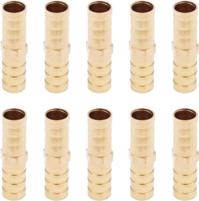 10 Stuks Messing Slangfittingen 10mm Voor Tuinslangen, Lucht, Water en Brandstof Aansluitingen