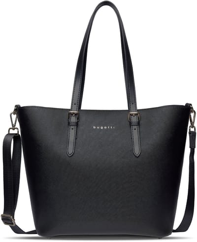 bugatti shopper schoudertas Ella Shopper Black Saffiano zwart