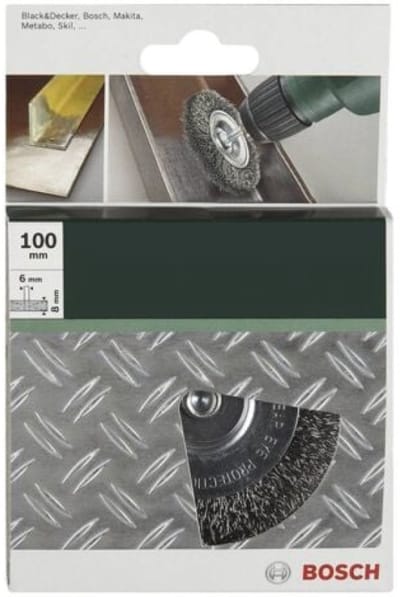 Bosch - Schijfborstels voor boormachines - gegolfde draad, 100 mm 100 mm, 0,3 mm, 4500 o.p.m.