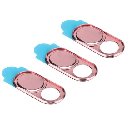 Lot de 3 autocollants de protection de confidentialité pour objectif d'appareil photo en métal pour smartphone et tablette Pinkish