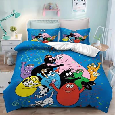 Nieuwe 3D Print Cartoon L-Les & B-Barbapapa Beddengoedset Dubbel Eenpersoons Kingsize Dekbedovertrek Dekbed Kussensloop Jongens Meisjes Volwassenen Slaapkamer 70x133cm 2pcs