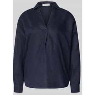 regular fit linnen blouse met V-hals