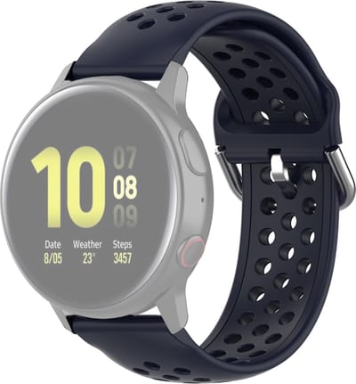 Siliconen bandje - geschikt voor Garmin Venu (2 Plus) / Venu SQ (2) / Vivomove (Style - Sport) / Vivoactive 3 / 5 / 6 / Forerunner 55 / 165 / 245 / 645 / 570 - 42mm - donkerblauw