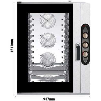 GGM Gastro Bäckerei-Kombidämpfer - Manuell - 10x EN 600x400 - inkl. Waschsystem Zilver / Zwart