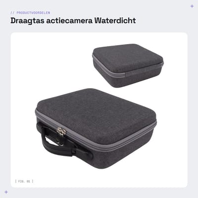 Dailygoods - Draagtas actiecamera - Waterdicht - Handbeschermend - Opbergtas - Krasbestendig - Geschikt voor Osmo Action 4 3 - Formaat 26,8 x 23,8 x 8...