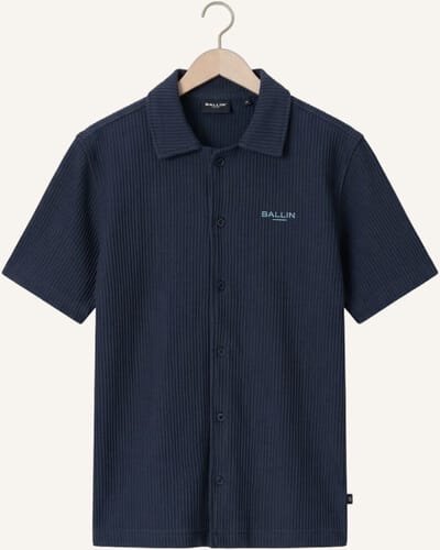 Ballin Amsterdam - Jongens Loose fit Shirts Short Sleeve - Navy - Maat 14