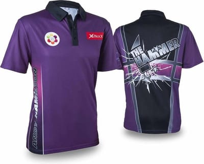 XQmax Darts Andy Hamilton replica wedstrijdshirt paars S QD9200320