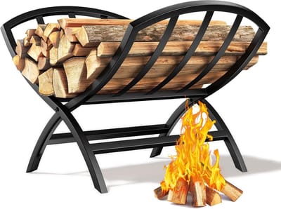 Klein opvouwbaar brandhoutrek 17 inch - waterdicht roestvrij stabiel houtrek voor binnen en buiten