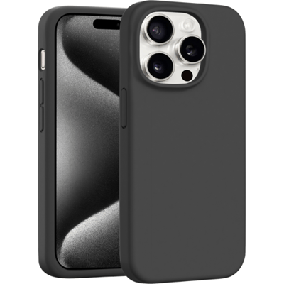 Coverzs luxe siliconen hoesje geschikt voor iPhone 16 Pro (zwart) - shockbestendig, premium bescherming, duurzaam
