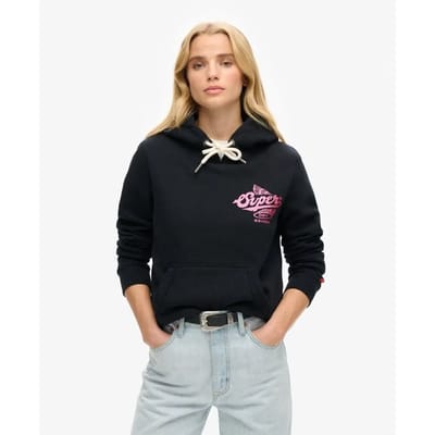 Dames sweatshirt met metallic capuchon Superdry Athletic