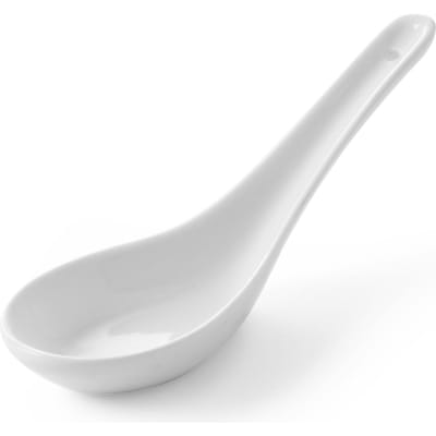 Mini cuillère en porcelaine blanche pour sauces et trempettes, set de 6 - Hendi 785324 6 Pieces blanc